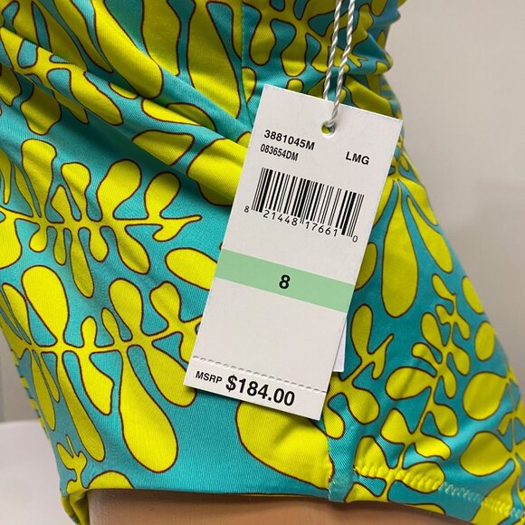 Trina Turks $184 Tropical Floral Print Halter One-Piece Swimsuit Size 8 NWT - Picture 6 of 10